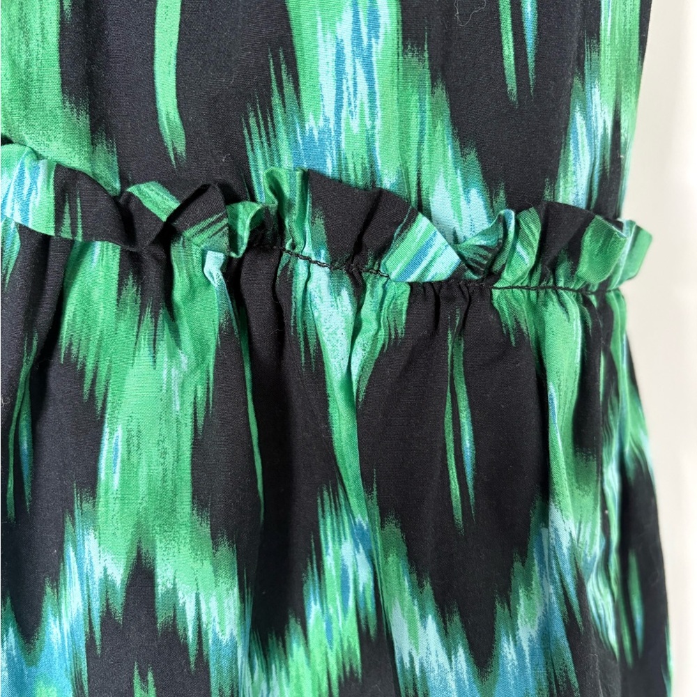 Scoop Green Ikat Midi Dress, Boho Chic Rich Mom Size L - Picture 6 of 9